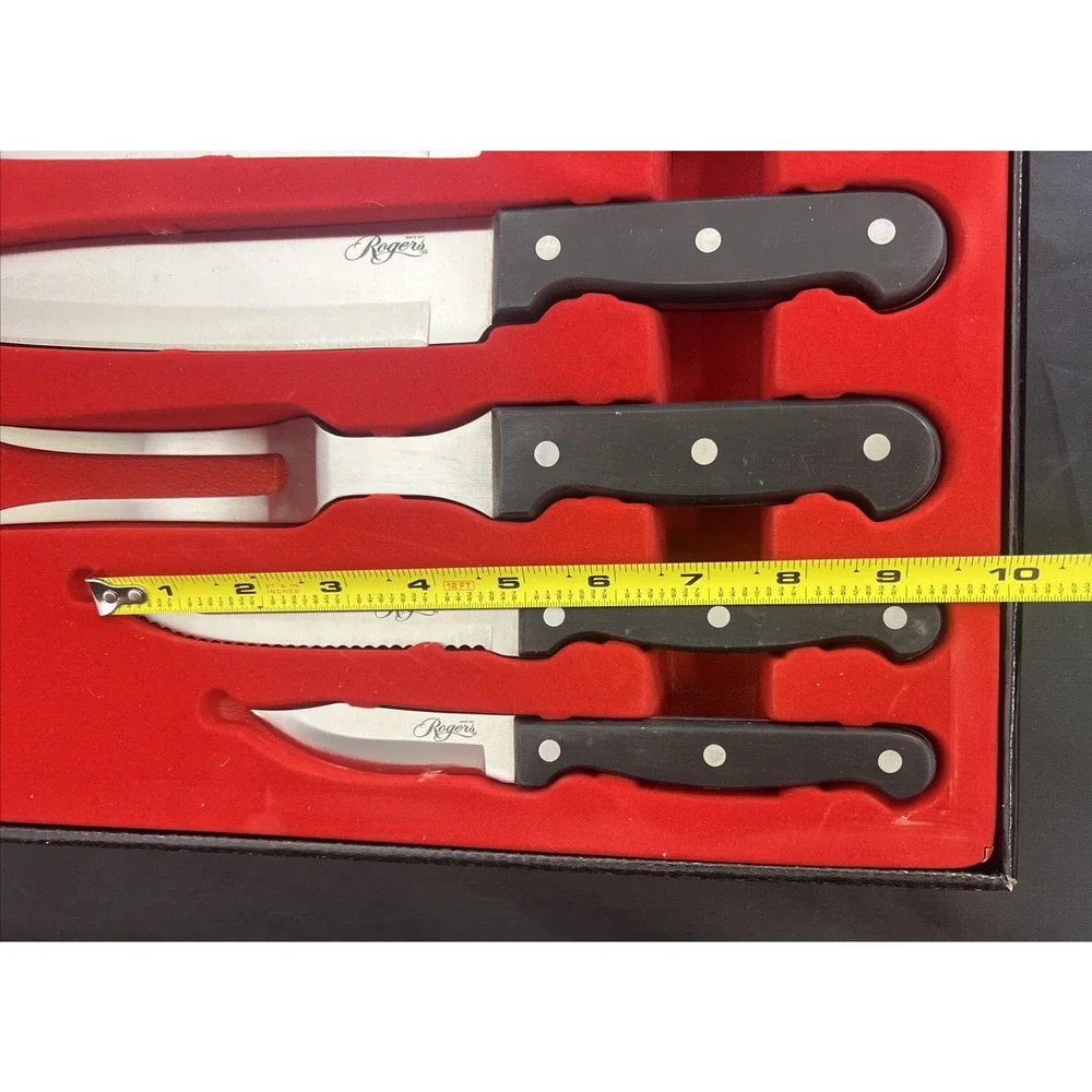 NEW Rogers Cutlery Stainless 6 Piece Carving Knife set Free Shipping Bnfts Chrty